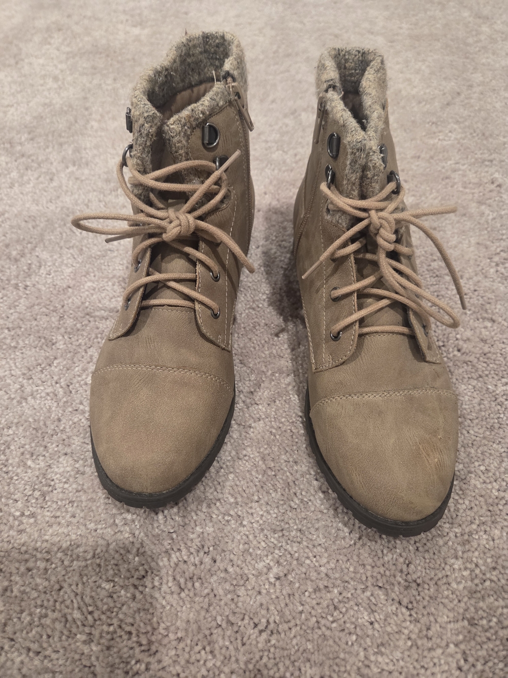 Madden Girl Tan Lace-Up  Ankle Boots